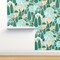 Green Landscape Nature Cats Animals Woods Tree Forest Large Scale Italian Fountain Botanical Custom Removable Wallpaper by Spoonflower Peel & Stick Wallpaper 2FT Wide